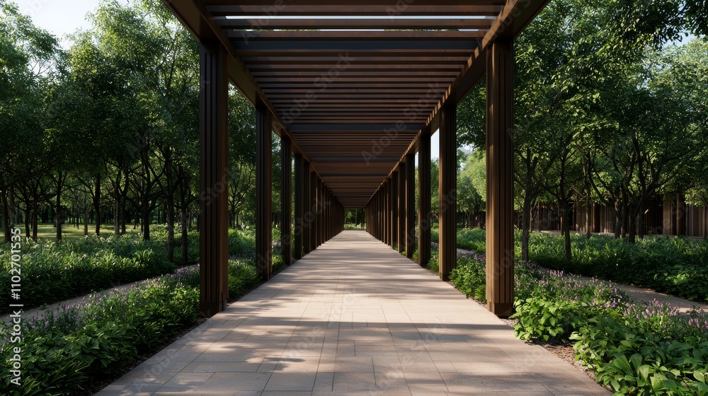 Ecoconscious pavilion design and urban park pathway city green space architectural visualization natural environment ground level view sustainability concept Ecoconscious pavilion design and urban park pathway city green space architectural visualization natural environment ground level view sustainability concept