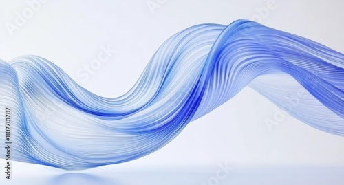 Elegant Blue and White Ribbon Pattern on White Background Minimalist Design