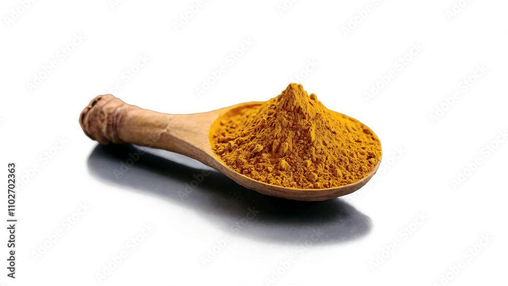 spices in a wooden spoon, Turmeric root or Curcuma longa isolated on a clean PNG background, featuring vibrant yellow-orange tones and detailed textures, ideal for herbal medicine designs spices in a wooden spoon, Turmeric root or Curcuma longa isolated on a clean PNG background, featuring vibrant yellow-orange tones and detailed textures, ideal for herbal medicine designs