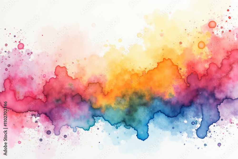 Fototapeta premium A bright watercolor background in the colors of the rainbow, representing creativity and emotion 