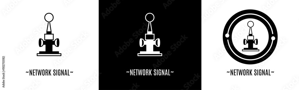 Network signal logo set. Collection of black and white logos. Stock vector. Network signal logo set. Collection of black and white logos. Stock vector.
