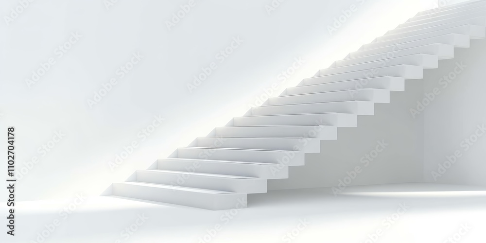 Staircase Steps Concept for Business Success and Growth on Minimalist White Background Staircase Steps Concept for Business Success and Growth on Minimalist White Background