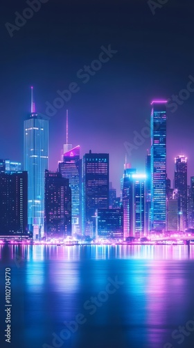 night city skyline for background