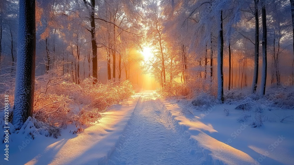A forest covered in a fresh blanket of snow, with quiet winter stillness A forest covered in a fresh blanket of snow, with quiet winter stillness