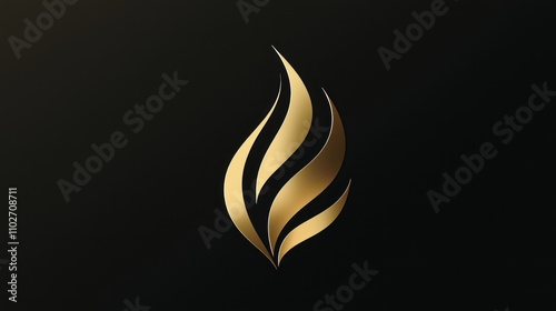 Chic luxury logo with sleek, modern design, incorporating elegant gold or white tones