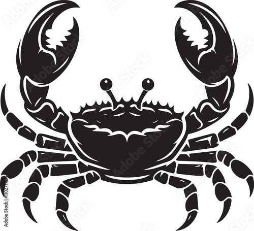 A crab with claws spread out wide in astonishment silhouette vector