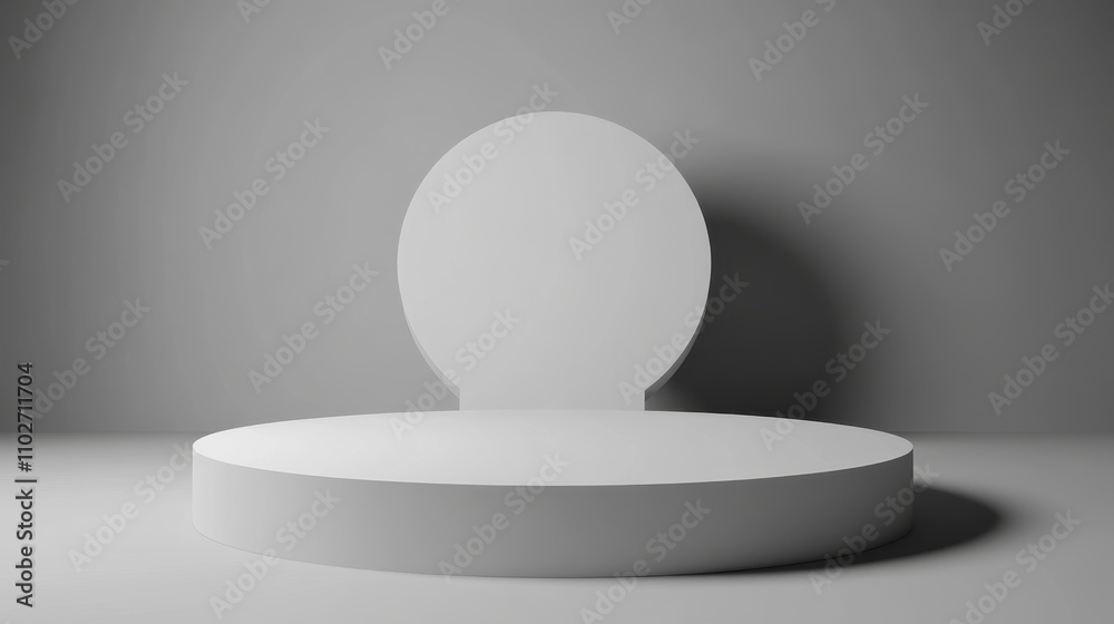 Minimalist White Platform Display Background