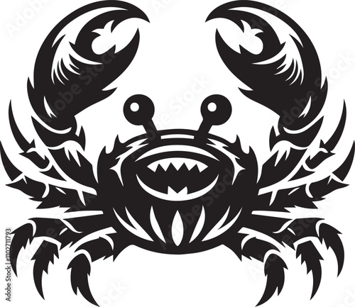 A crab with claws spread out wide in astonishment silhouette vector