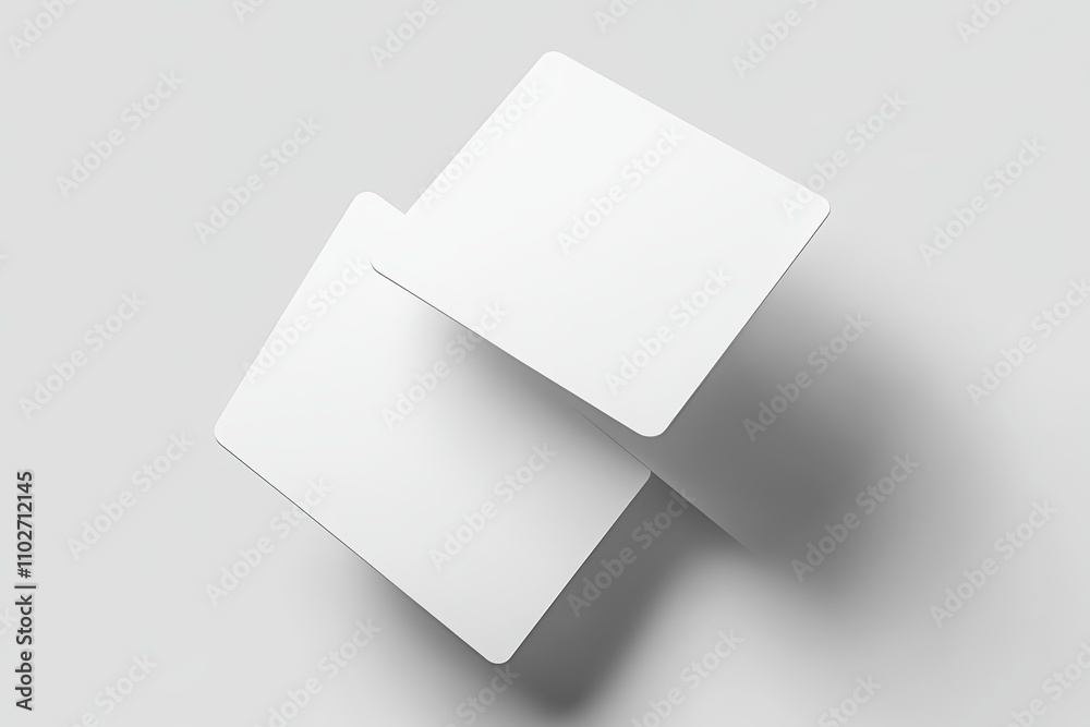 White Minimalistic Digital Illustration of Floating Cards Mockup for Collectible Sports Trading Cards White Minimalistic Digital Illustration of Floating Cards Mockup for Collectible Sports Trading Cards