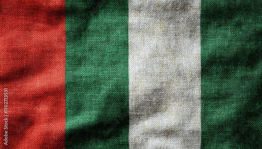 Italian Flag Fabric Texture Rough Woven Stripes Green White Red Background Italian Flag Fabric Texture Rough Woven Stripes Green White Red Background