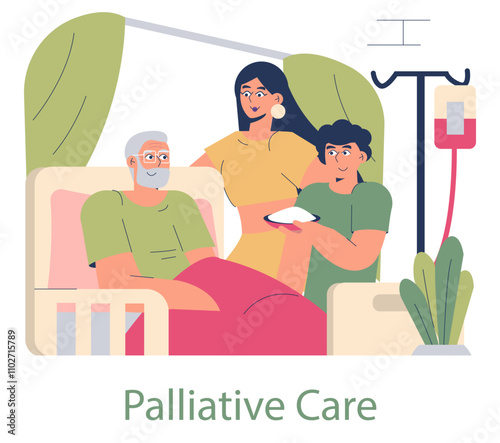 Nursing Home. Flat Vector Illustration