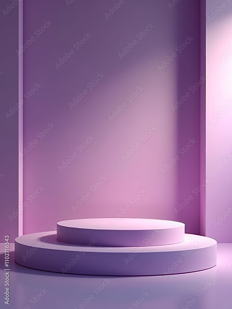 Product display podium in gradient purple background, selective focus Product display podium in gradient purple background, selective focus