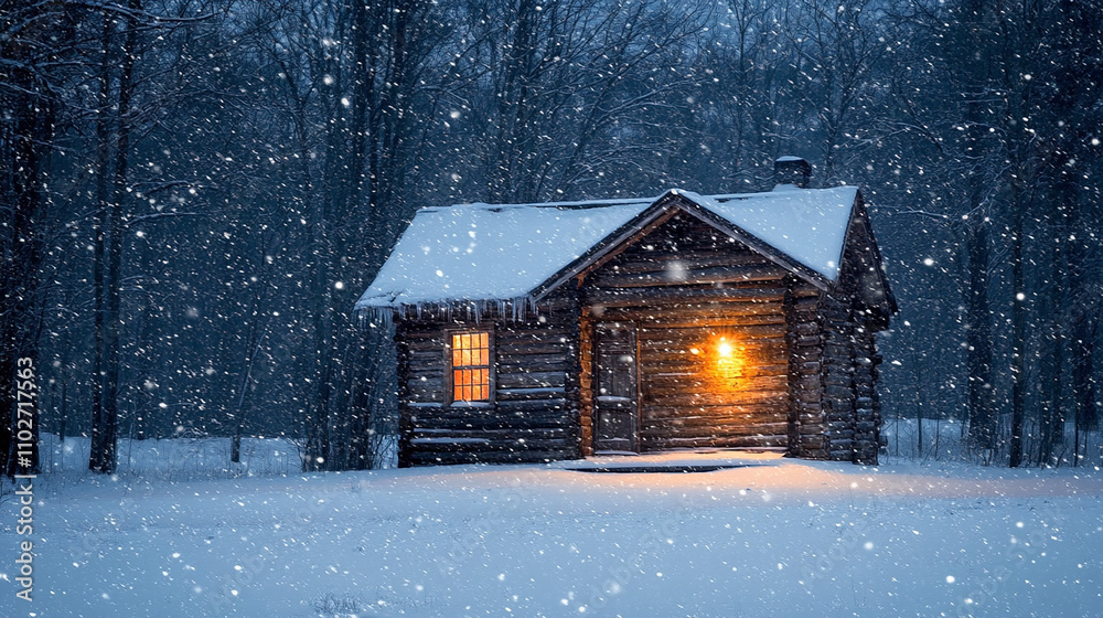 Lonely cabin in a snowstorm Lonely cabin in a snowstorm