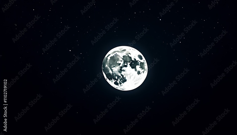 Obraz premium Serene poetic vision of a dreamlike moonlit universe.