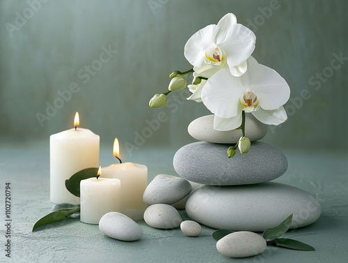 Relax and Recharge with Glowing Spa Candles, Zen Stones, and Orchid Blooms