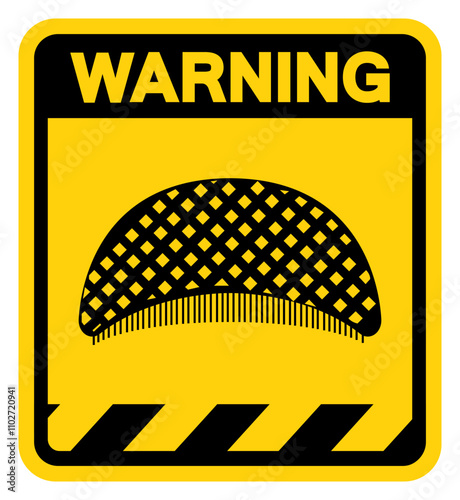 Warning Wear Hair Net Symbol Sign, Vector Illustration, Isolate On White Background Label. EPS10
