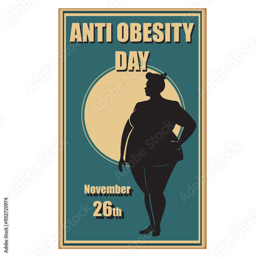 Retro poster for Anti Obesity Day