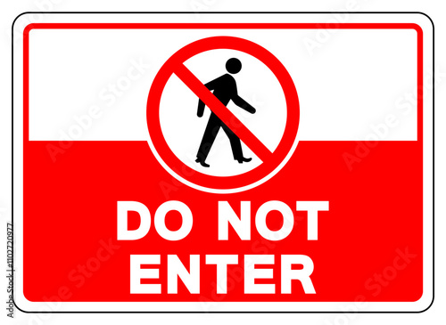 Do Not Enter Symbol Sign, Vector Illustration, Isolate On White Background Label.EPS10