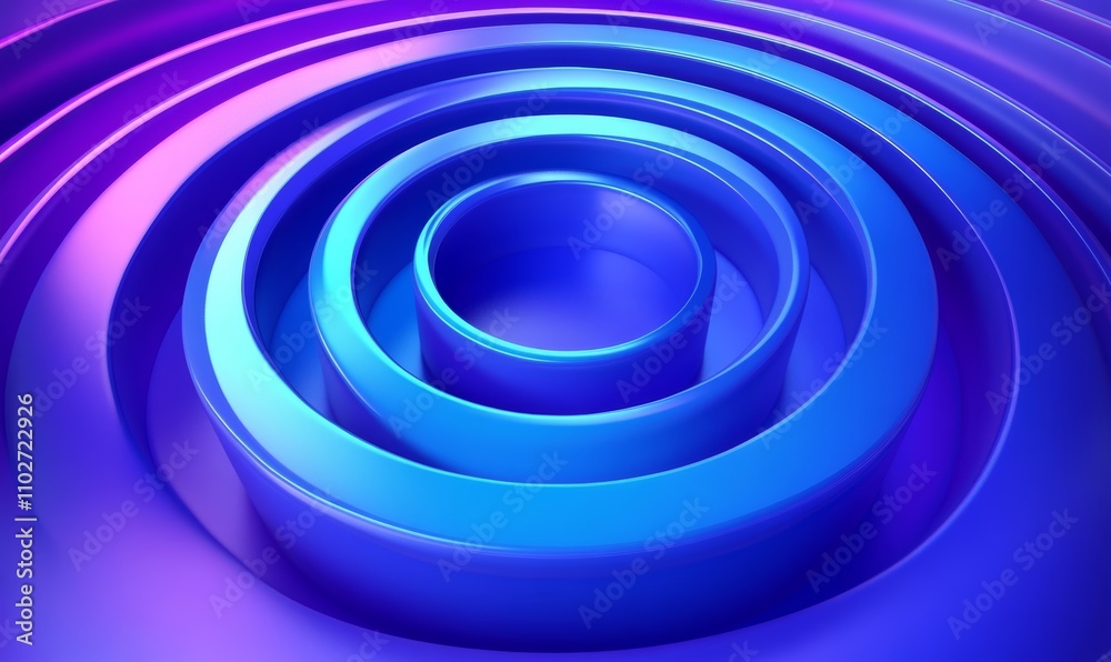 Abstract Digital Artwork Concentric Circles Gradient Blue Purple Modern 3D Render Abstract Digital Artwork Concentric Circles Gradient Blue Purple Modern 3D Render