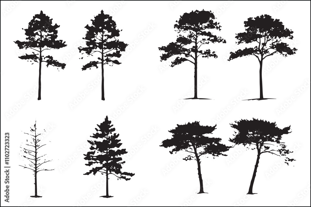 Fototapeta premium New Christmas Decor, creative Pine Tree Silhouette, best selling Cypress Tree Art, Holiday Decorations, Festive Home Decor, Winter Wonderland, Tree Silhouette, Rustic Christmas, Wall Art,