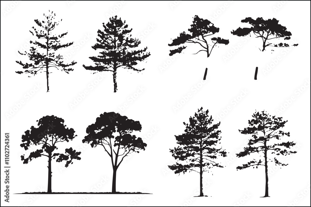 Fototapeta premium New Christmas Decor, creative Pine Tree Silhouette, best selling Cypress Tree Art, Holiday Decorations, Festive Home Decor, Winter Wonderland, Tree Silhouette, Rustic Christmas, Wall Art,