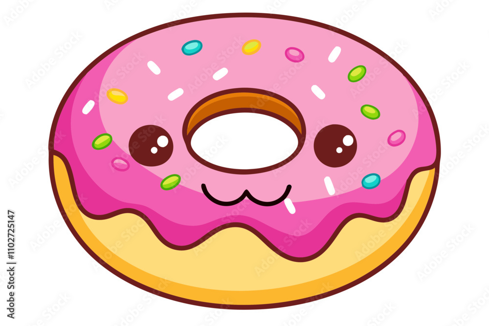 Kawaii Donuts Vector Illustrations for Sweet Designs Kawaii Donuts Vector Illustrations for Sweet Designs