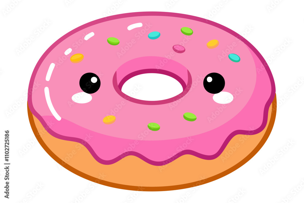 Fototapeta premium Kawaii Donuts Vector Illustrations for Sweet Designs