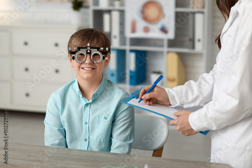 Female ophthalmologist exam...