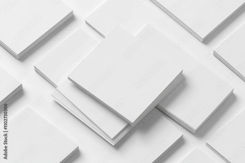 Minimalist White Paper Sheets Geometric Arrangement Clean Modern Mockup Minimalist White Paper Sheets Geometric Arrangement Clean Modern Mockup