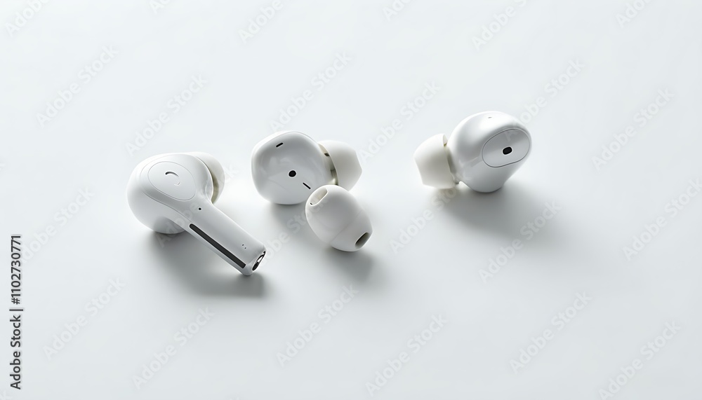 Sophisticated wireless earbuds with modern design, experience music in a new trend Sophisticated wireless earbuds with modern design, experience music in a new trend