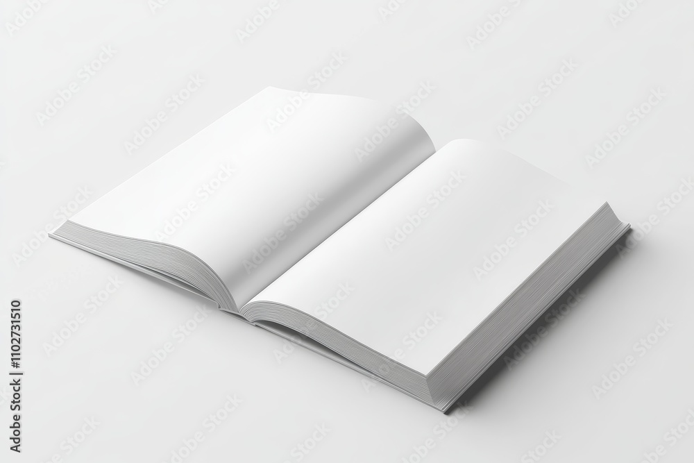 Blank White Book Mockup Minimalist Presentation Open Pages 3D Render Blank White Book Mockup Minimalist Presentation Open Pages 3D Render