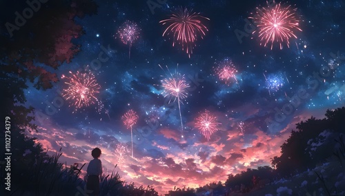 Colorful Fireworks Display

