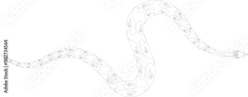 Illustration of shape as an example of snake design with line strokes, to help conceptualize formal or informal ideas in all areas of drawing