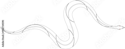 Illustration of shape as an example of snake design with line strokes, to help conceptualize formal or informal ideas in all areas of drawing