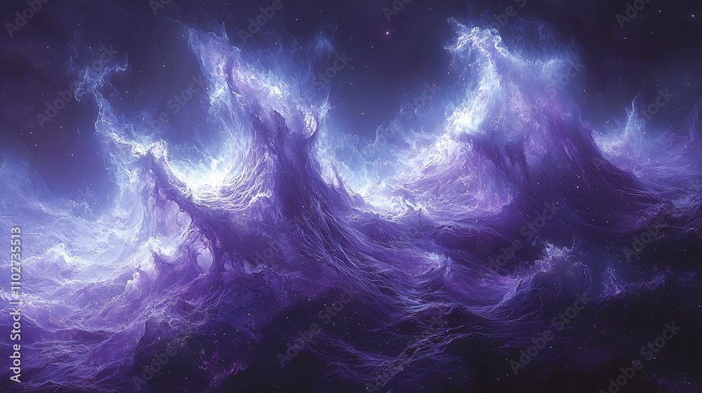 Captivating Maelstrom of Cosmic Energy   Surreal Abstract Digital Art with Swirling Clouds and Lightning