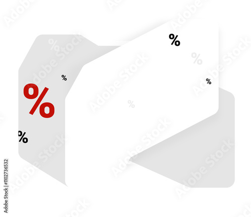 percentage symbols in red a...