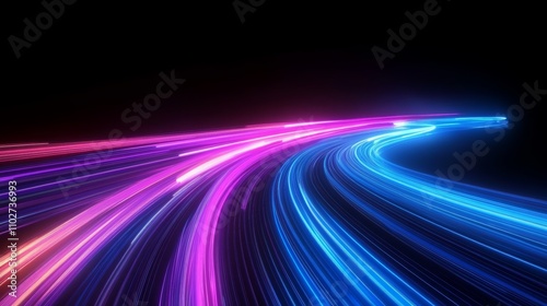 Abstract Neon Light Trails Curvy Background Dynamic Colorful Wallpaper