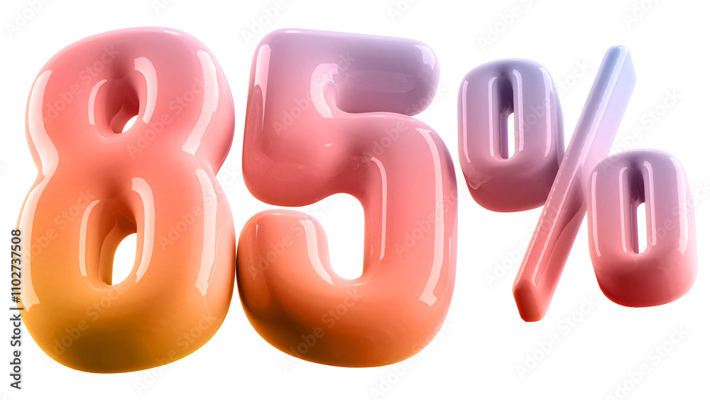 85 Percent Off Sale Gradient Number 3D Illustration 85 Percent Off Sale Gradient Number 3D Illustration