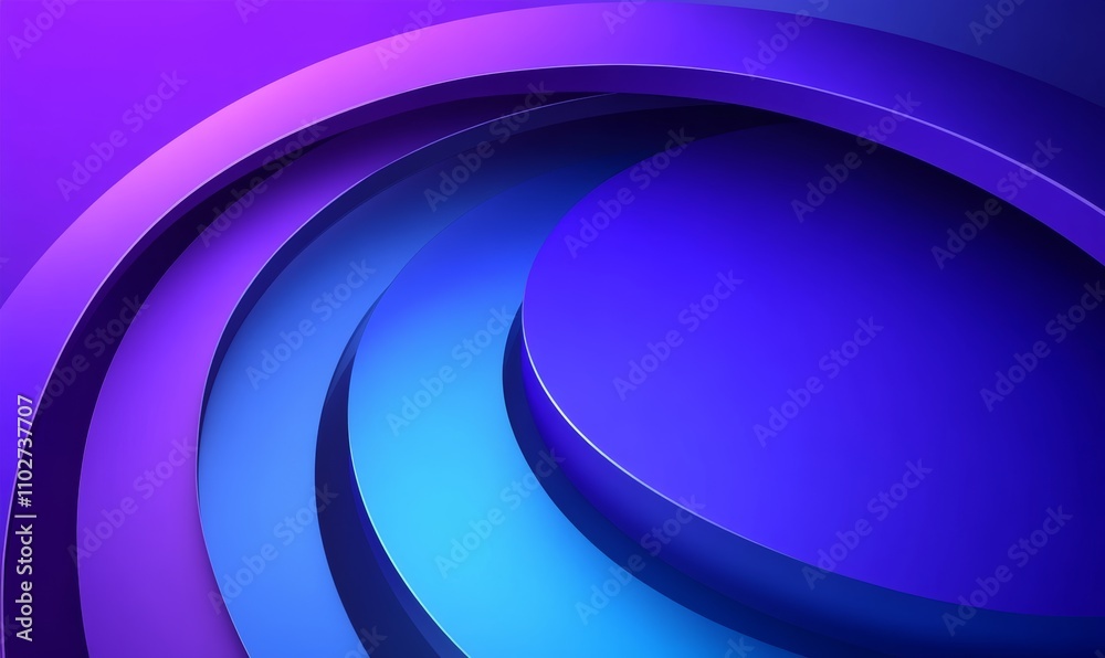 Obraz premium Abstract Digital Artwork Featuring Circular Shapes in Purple and Blue Gradient