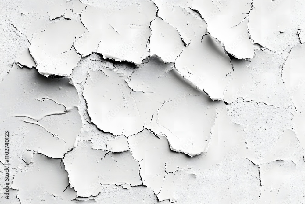 Obraz premium Cracked and Peeling White Wall