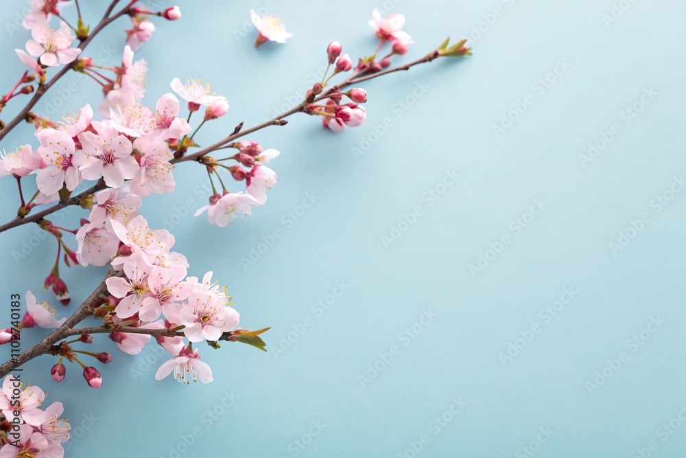 pastel pink and blue delicate blossoms, colorful, petals, delicate, botanical pastel pink and blue delicate blossoms, colorful, petals, delicate, botanical