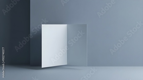 Wallpaper Mural blank half folded booklet postcard flyer or brochure mockup template on gray background Torontodigital.ca