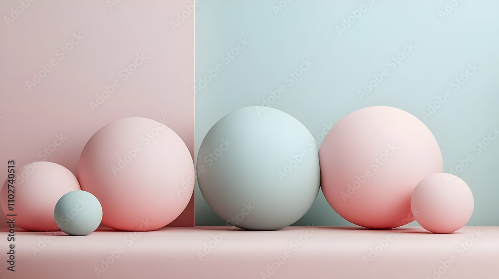 Fototapeta premium Pastel Sphere 3D Render Abstract Background
