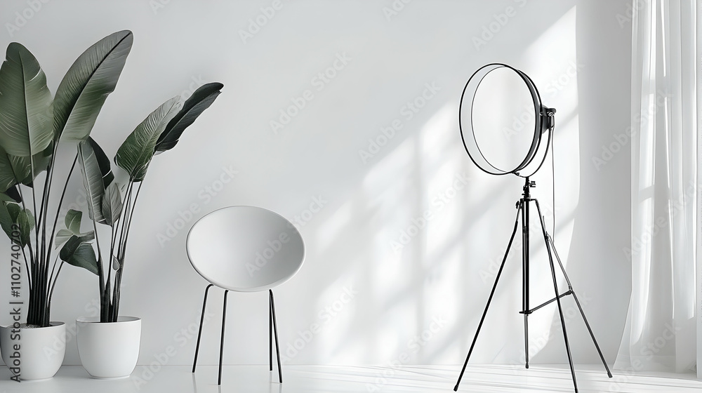 Modern Minimalist Studio Setup Illustration Modern Minimalist Studio Setup Illustration