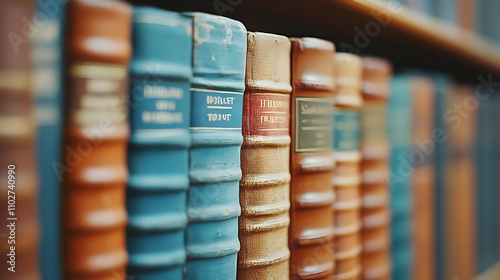 Vintage Book Collection Close-up Photo photo