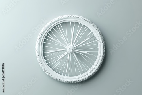 Wallpaper Mural A minimalist depiction of a bike wheel, with spokes forming an intricate pattern on a monochrome background Torontodigital.ca