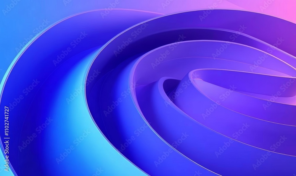 Abstract Blue and Purple Gradient Swirling Rings 3D Render Abstract Blue and Purple Gradient Swirling Rings 3D Render