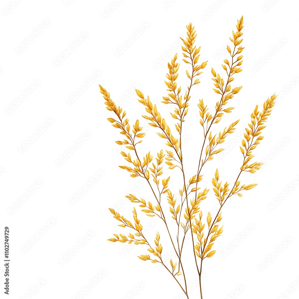 Golden rod isolated on a white background, close up Golden rod isolated on a white background, close up