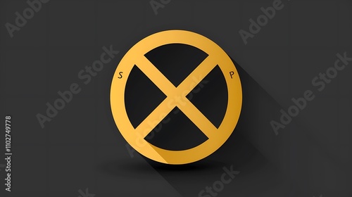 A stylized logo featuring a circular design with an 'X' and letters 'S' and 'P' in a gold color against a dark background. photo