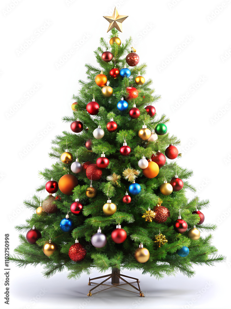Christmas Tree on isolated white background, Clipping path Christmas Tree on isolated white background, Clipping path
